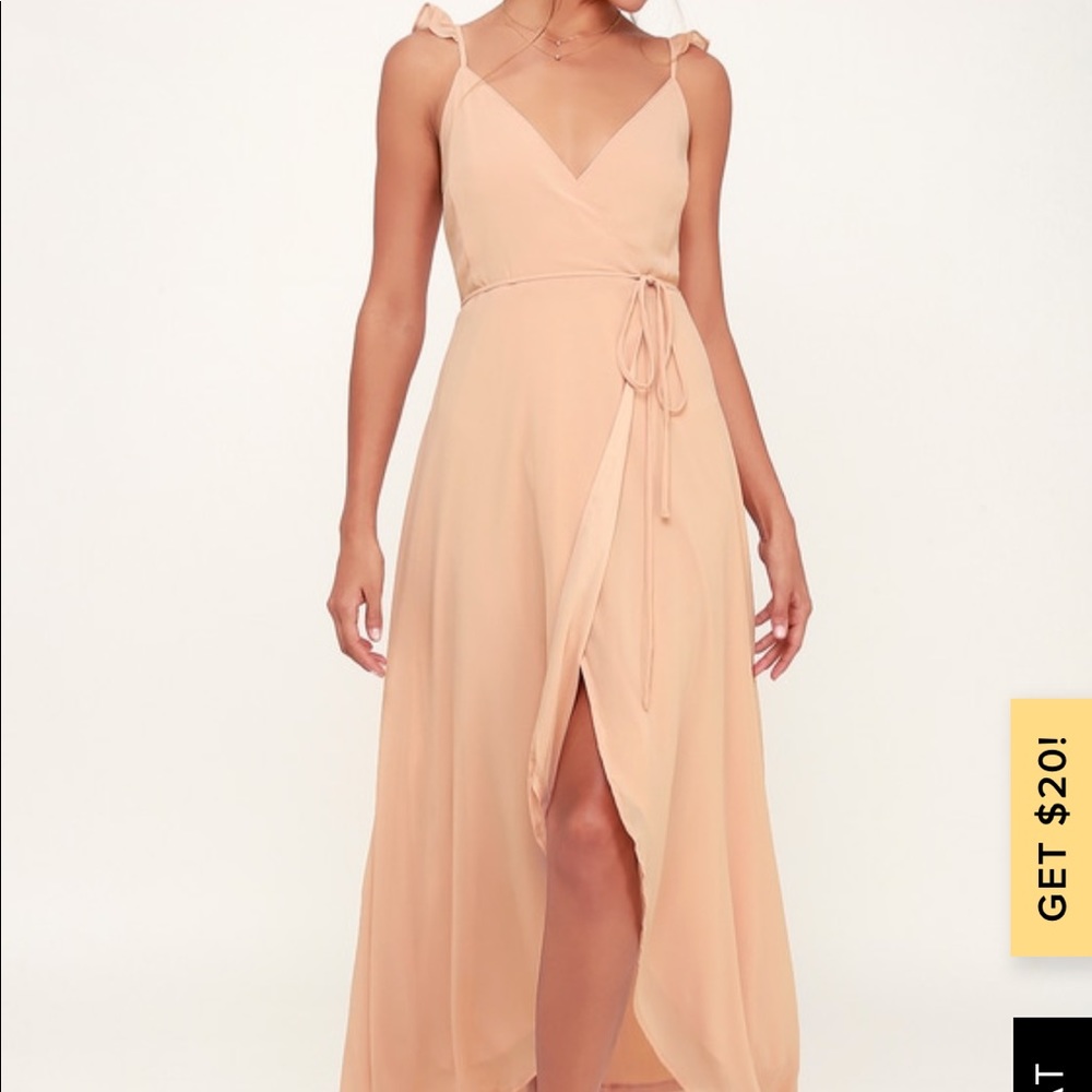 Here’s To Us Blush Pink High-Low Wrap Dress